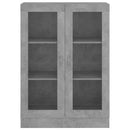 vitrineskab 82,5x30,5x115 cm konstrueret træ betongrå