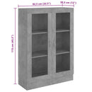 vitrineskab 82,5x30,5x115 cm konstrueret træ betongrå
