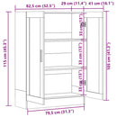 vitrineskab 82,5x30,5x115 cm konstrueret træ betongrå
