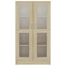 vitrineskab 82,5x30,5x150 cm konstrueret træ sonoma-eg