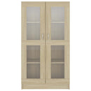 vitrineskab 82,5x30,5x150 cm konstrueret træ sonoma-eg