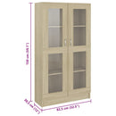 vitrineskab 82,5x30,5x150 cm konstrueret træ sonoma-eg