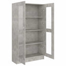 vitrineskab 82,5x30,5x150 cm konstrueret træ betongrå