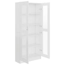 vitrineskab 82,5x30,5x185 cm konstrueret træ hvid