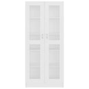 vitrineskab 82,5x30,5x185 cm konstrueret træ hvid