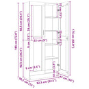 vitrineskab 82,5x30,5x185 cm konstrueret træ sort