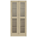 vitrineskab 82,5x30,5x185 cm konstrueret træ sonoma-eg