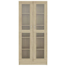 vitrineskab 82,5x30,5x185 cm konstrueret træ sonoma-eg