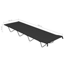 campingsenge 2 stk.180x60x19 cm oxfordstof og stål sort