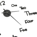 325153 vidaXL 3D Wall Clock Modern Design Black 100 cm XXL