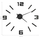3D-vægur 100 cm moderne design XXL sort