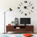 3D-vægur 100 cm moderne design XXL sort
