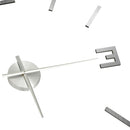 3D-vægur 100 cm moderne design XXL sølvfarvet