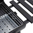 tøndegrill med hjul og hylder 115x85x95 cm stål sort