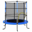 trampolinsæt med sikkerhedsnet 140x160 cm rund blå
