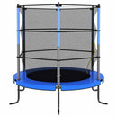 trampolinsæt med sikkerhedsnet 140x160 cm rund blå