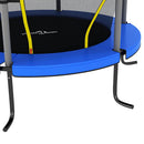 trampolinsæt med sikkerhedsnet 140x160 cm rund blå