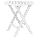 foldbart havebord Ø46 cm massivt akacietræ hvid