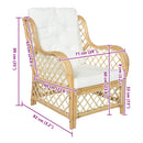 sofa med hynde naturlig rattan og linned