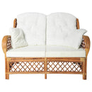 2-personers sofa rattan lysebrun