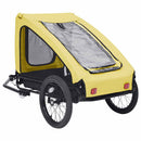 cykeltrailer til kæledyr gul og sort