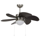 loftventilator med lampe 76 cm mørkebrun
