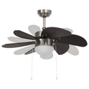 loftventilator med lampe 76 cm mørkebrun