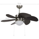 loftventilator med lampe 76 cm mørkebrun