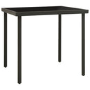 havebord 80x80x72 cm glas og stål antracitgrå
