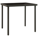havebord 80x80x72 cm glas og stål antracitgrå