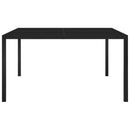 havebord 130x130x72cm stål og glas sort