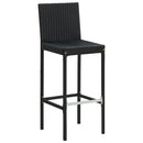 barstole til haven med hynder 2 stk. polyrattan sort