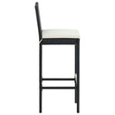 barstole til haven med hynder 2 stk. polyrattan sort