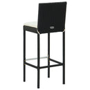 barstole til haven med hynder 2 stk. polyrattan sort