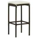 barstole med hynder 2 stk. polyrattan brun