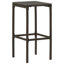 barstole med hynder 2 stk. polyrattan brun