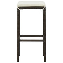 barstole med hynder 2 stk. polyrattan brun
