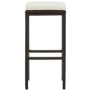 barstole med hynder 2 stk. polyrattan brun