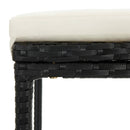 barstole med hynder 2 stk. polyrattan sort