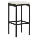 barstole med hynder 3 stk. polyrattan sort