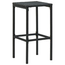 barstole med hynder 3 stk. polyrattan sort