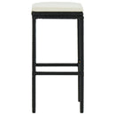 barstole med hynder 3 stk. polyrattan sort