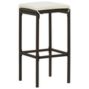 barstole med hynder 6 stk. polyrattan brun