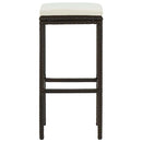 barstole med hynder 6 stk. polyrattan brun