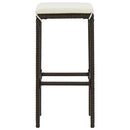 barstole med hynder 6 stk. polyrattan brun