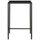 barbord til haven 70x70x110 cm polyrattan og glas brun