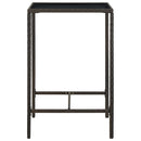 barbord til haven 70x70x110 cm polyrattan og glas brun