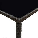 barbord til haven 70x70x110 cm polyrattan og glas brun