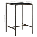 barbord til haven 70x70x110 cm polyrattan og glas brun