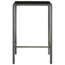 barbord til haven 70x70x110 cm polyrattan og glas grå